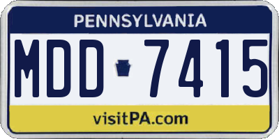 PA license plate MDD7415