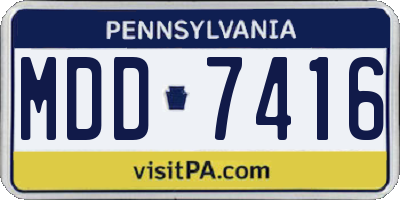 PA license plate MDD7416