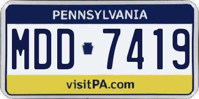 PA license plate MDD7419