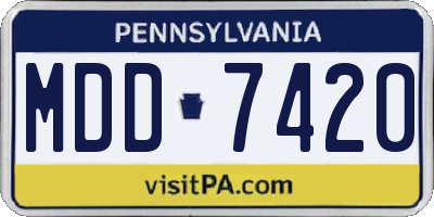 PA license plate MDD7420