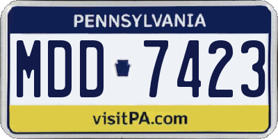 PA license plate MDD7423