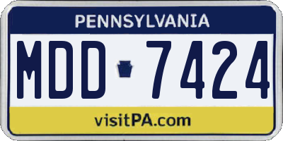 PA license plate MDD7424