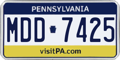 PA license plate MDD7425