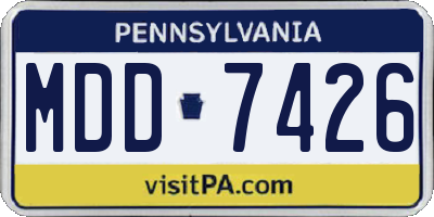 PA license plate MDD7426
