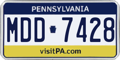 PA license plate MDD7428