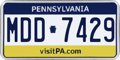 PA license plate MDD7429
