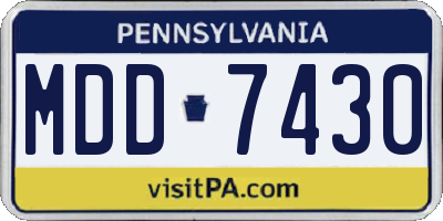 PA license plate MDD7430