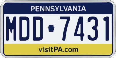 PA license plate MDD7431