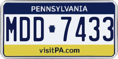 PA license plate MDD7433