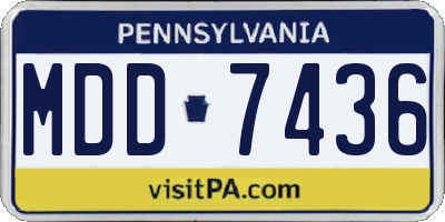 PA license plate MDD7436