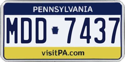 PA license plate MDD7437