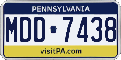 PA license plate MDD7438