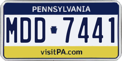 PA license plate MDD7441