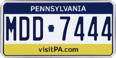 PA license plate MDD7444