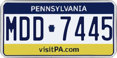 PA license plate MDD7445