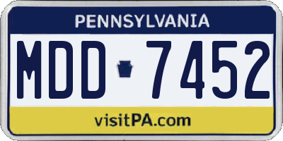 PA license plate MDD7452