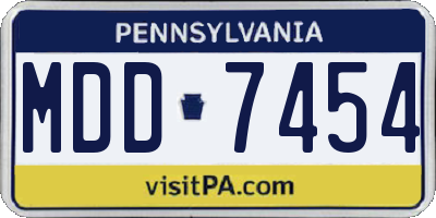 PA license plate MDD7454