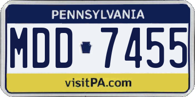 PA license plate MDD7455