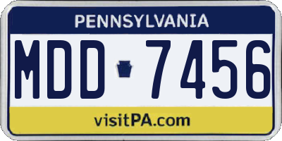 PA license plate MDD7456