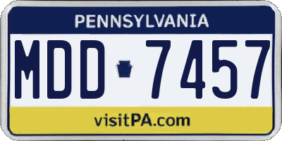 PA license plate MDD7457