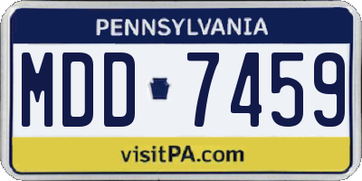 PA license plate MDD7459