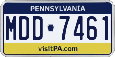 PA license plate MDD7461