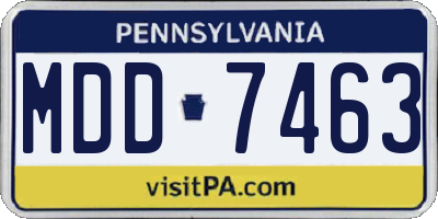 PA license plate MDD7463