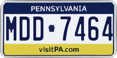 PA license plate MDD7464