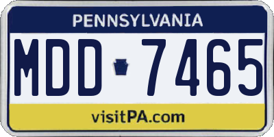 PA license plate MDD7465