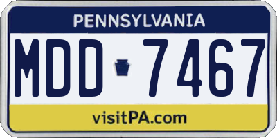 PA license plate MDD7467