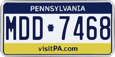 PA license plate MDD7468