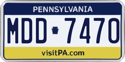 PA license plate MDD7470