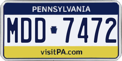 PA license plate MDD7472