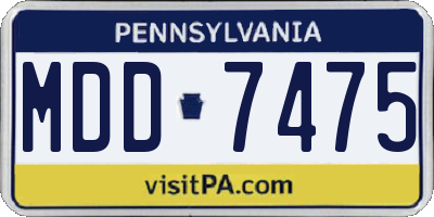 PA license plate MDD7475