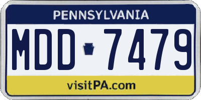 PA license plate MDD7479