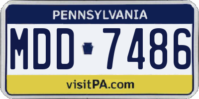 PA license plate MDD7486
