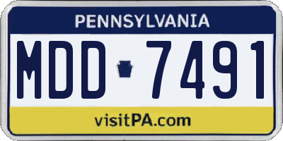 PA license plate MDD7491
