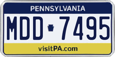 PA license plate MDD7495