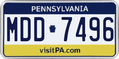 PA license plate MDD7496