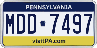 PA license plate MDD7497