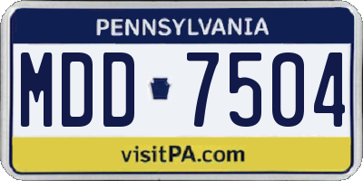 PA license plate MDD7504