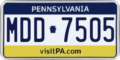 PA license plate MDD7505