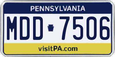 PA license plate MDD7506