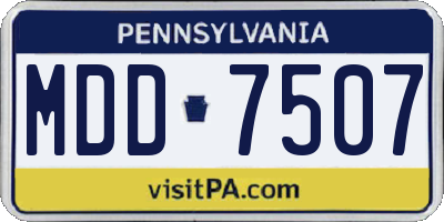 PA license plate MDD7507