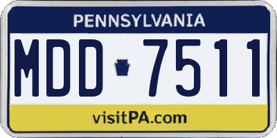 PA license plate MDD7511