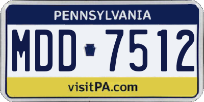 PA license plate MDD7512
