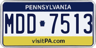 PA license plate MDD7513