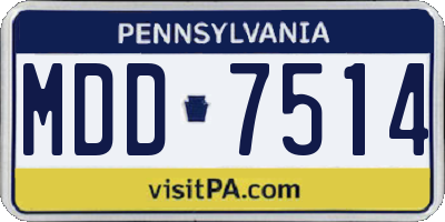 PA license plate MDD7514