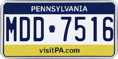 PA license plate MDD7516