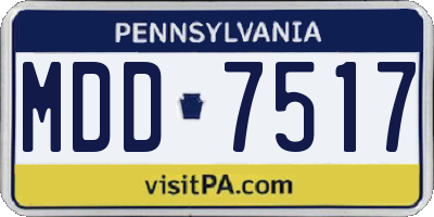 PA license plate MDD7517